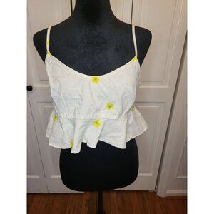 NWT Urban Outfiitters Daisy Print Camisole  Ruffle M Coquette Festival Boho